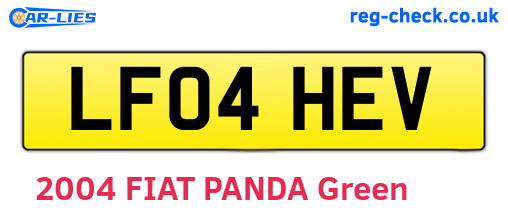 LF04HEV are the vehicle registration plates.