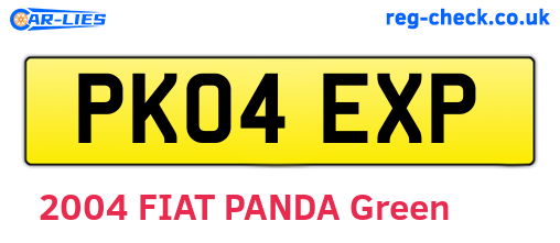 PK04EXP are the vehicle registration plates.