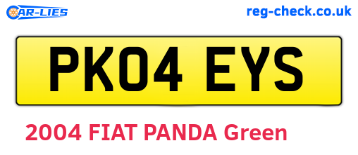 PK04EYS are the vehicle registration plates.