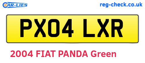 PX04LXR are the vehicle registration plates.