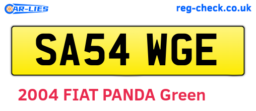 SA54WGE are the vehicle registration plates.
