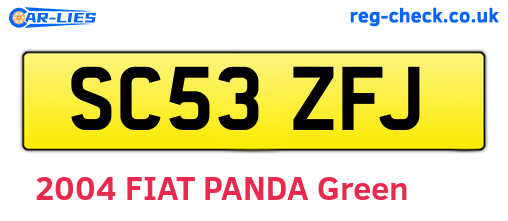 SC53ZFJ are the vehicle registration plates.