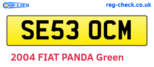 SE53OCM are the vehicle registration plates.