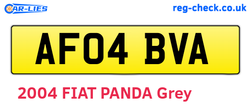 AF04BVA are the vehicle registration plates.