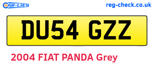 DU54GZZ are the vehicle registration plates.