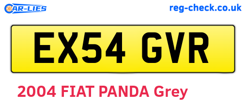 EX54GVR are the vehicle registration plates.