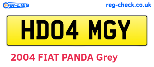 HD04MGY are the vehicle registration plates.