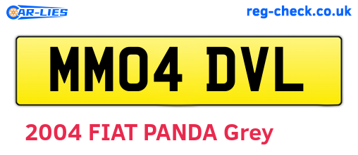 MM04DVL are the vehicle registration plates.
