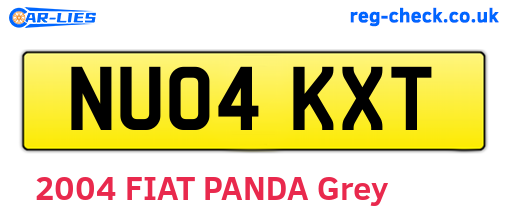 NU04KXT are the vehicle registration plates.