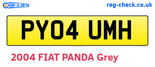 PY04UMH are the vehicle registration plates.