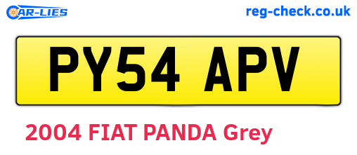 PY54APV are the vehicle registration plates.