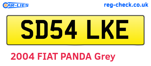 SD54LKE are the vehicle registration plates.
