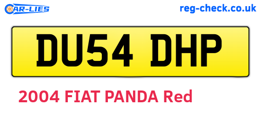 DU54DHP are the vehicle registration plates.