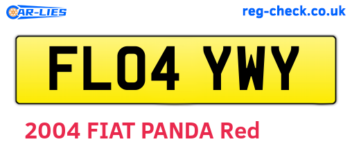 FL04YWY are the vehicle registration plates.