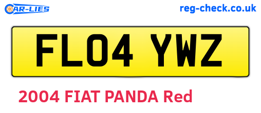 FL04YWZ are the vehicle registration plates.