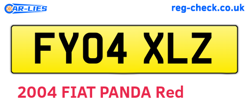 FY04XLZ are the vehicle registration plates.