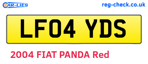 LF04YDS are the vehicle registration plates.