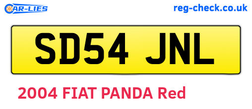 SD54JNL are the vehicle registration plates.