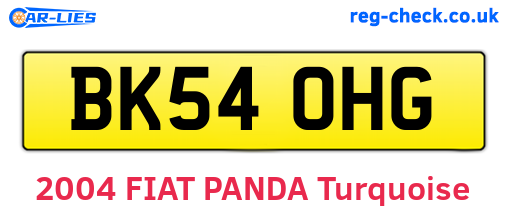 BK54OHG are the vehicle registration plates.