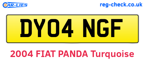 DY04NGF are the vehicle registration plates.