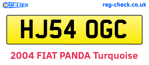 HJ54OGC are the vehicle registration plates.