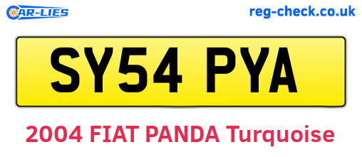 SY54PYA are the vehicle registration plates.