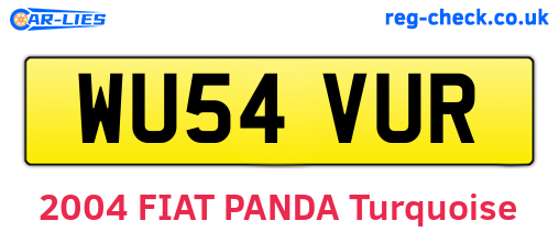 WU54VUR are the vehicle registration plates.