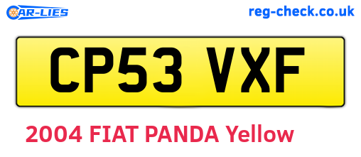 CP53VXF are the vehicle registration plates.