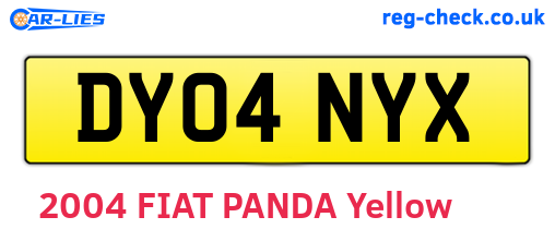 DY04NYX are the vehicle registration plates.