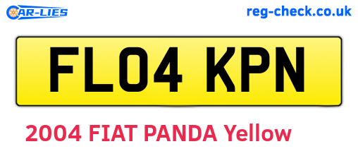 FL04KPN are the vehicle registration plates.
