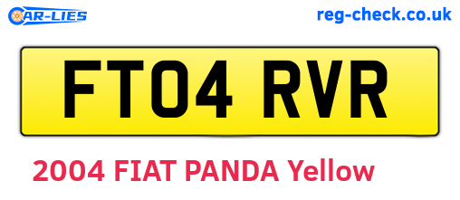 FT04RVR are the vehicle registration plates.