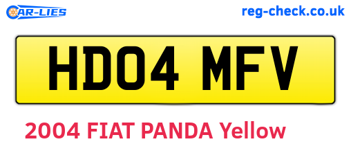 HD04MFV are the vehicle registration plates.