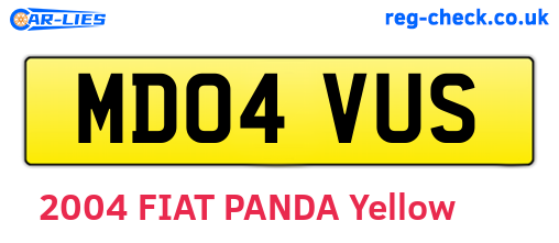 MD04VUS are the vehicle registration plates.