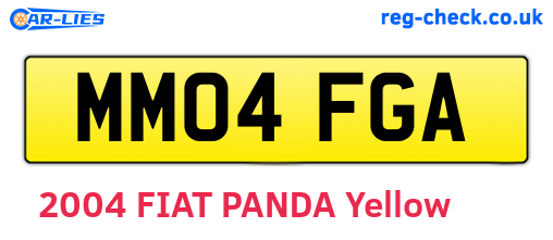 MM04FGA are the vehicle registration plates.
