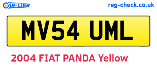 MV54UML are the vehicle registration plates.