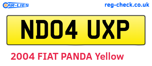 ND04UXP are the vehicle registration plates.