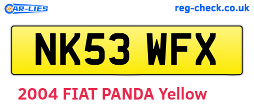 NK53WFX are the vehicle registration plates.