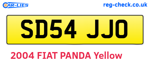 SD54JJO are the vehicle registration plates.