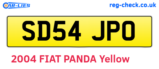 SD54JPO are the vehicle registration plates.