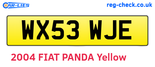 WX53WJE are the vehicle registration plates.