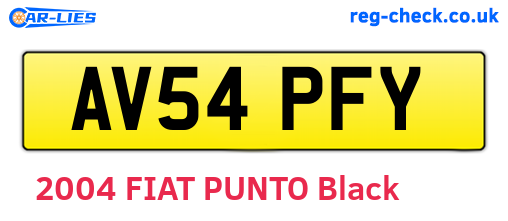 AV54PFY are the vehicle registration plates.