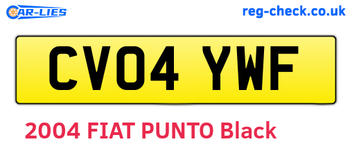 CV04YWF are the vehicle registration plates.