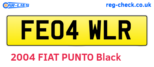 FE04WLR are the vehicle registration plates.