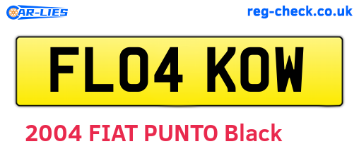 FL04KOW are the vehicle registration plates.