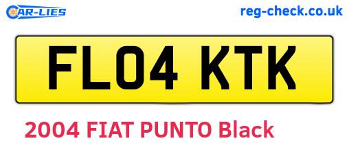 FL04KTK are the vehicle registration plates.