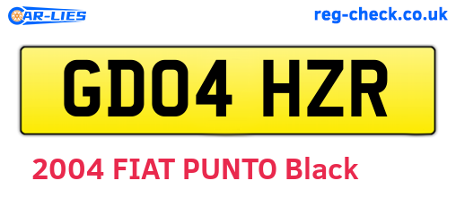 GD04HZR are the vehicle registration plates.
