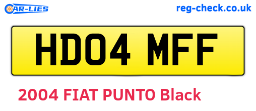 HD04MFF are the vehicle registration plates.
