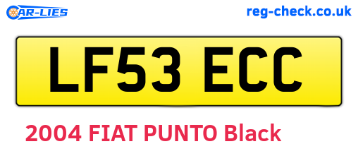 LF53ECC are the vehicle registration plates.