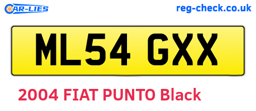 ML54GXX are the vehicle registration plates.