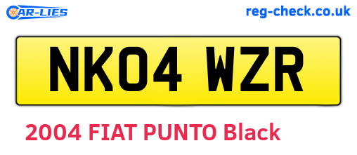 NK04WZR are the vehicle registration plates.